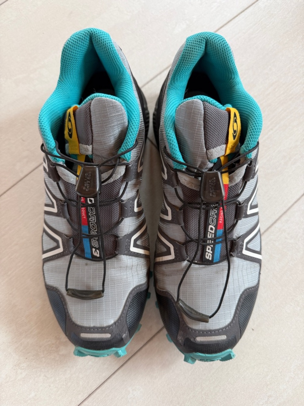 Salomon Women's Trail Running Shoes - Gray with Teal Accents